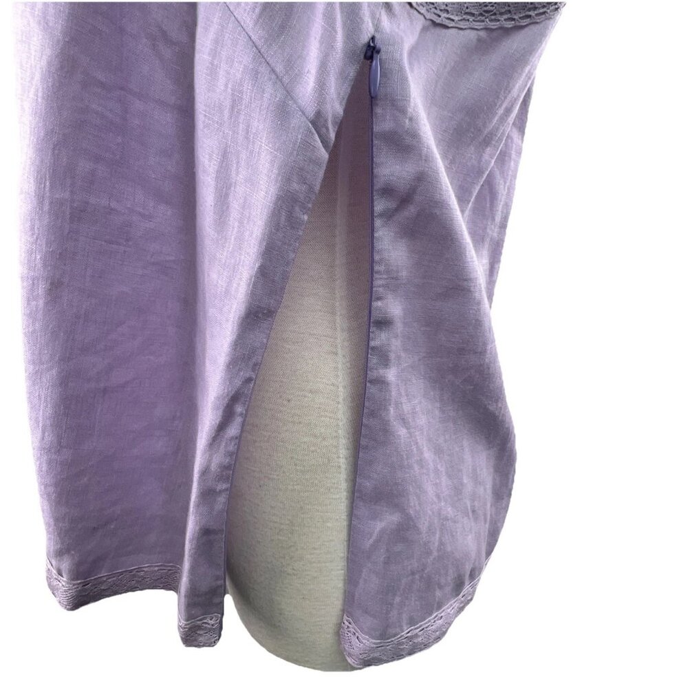 Dana Buchman Lilac Linen Button-Front Blouse and matching Tank Top - Picture 10 of 14